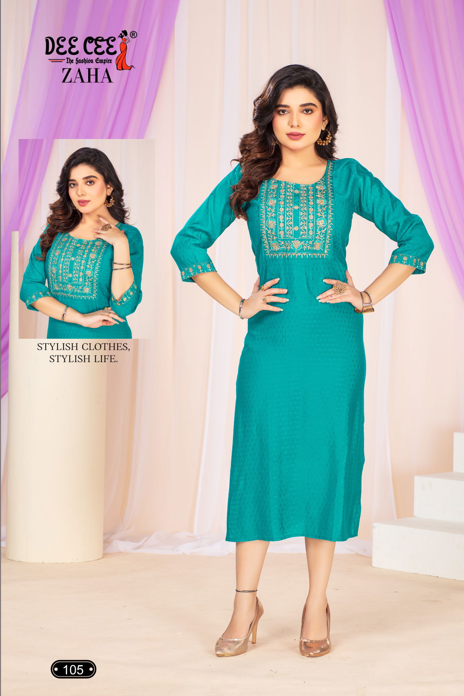 Zaha By Deecee Casual Wear Roman Silk Kurtis Wholesale Shop In Surat
